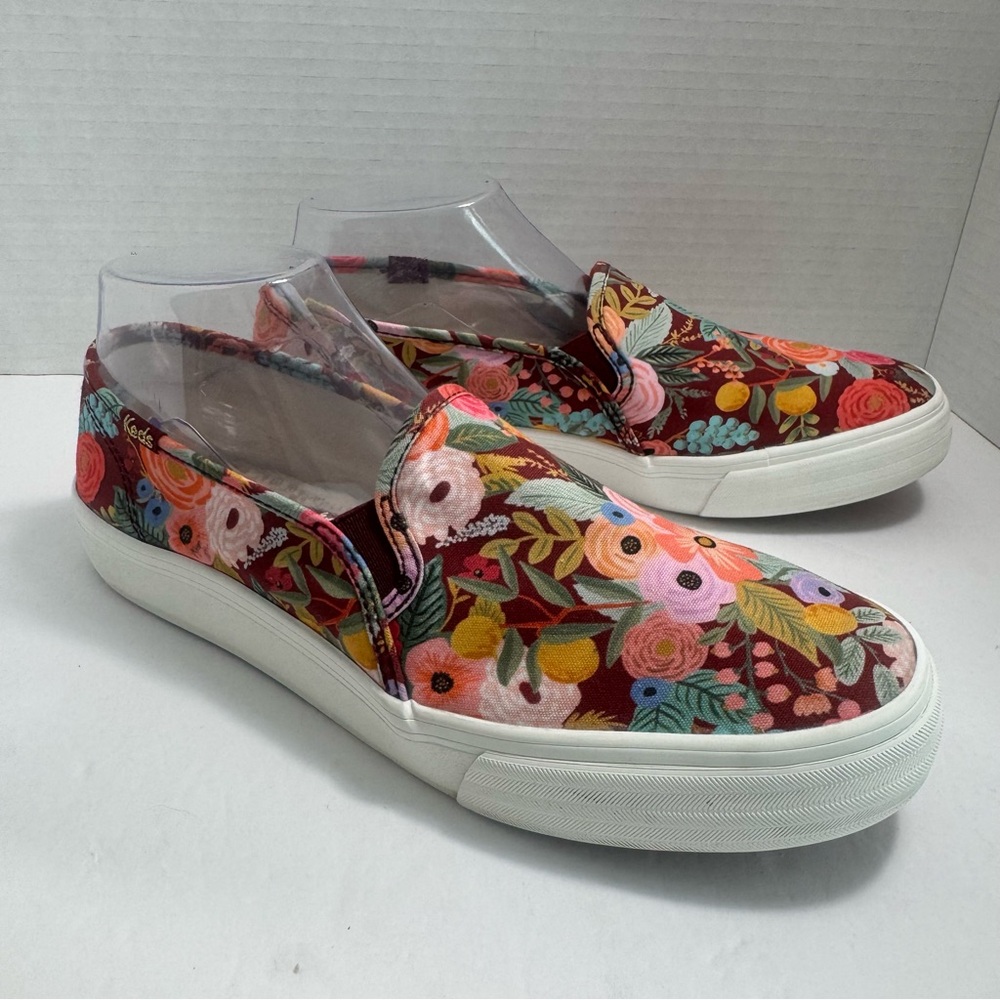 KEDS X RIFLE PAPER CO. Women’s Slip On Sneakers WF67125 Floral Multicolor  Sz 9